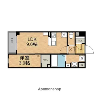 1LDKの間取り画像