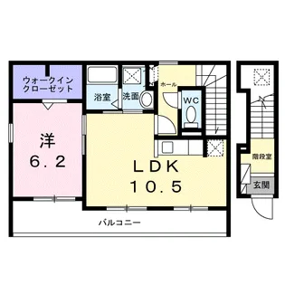 ヒカルサ唐津鬼塚Ⅱ【2階】の間取り