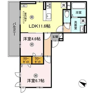 ラックランド DーROOM【2階】の間取り