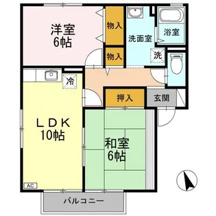 コーポ・パル A棟【2階】の間取り