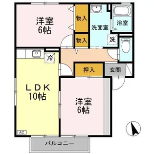 コーポ・パル A棟【1階】の間取り