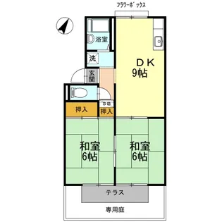 プレジール周船寺Ⅱ A棟【101号室】の間取り