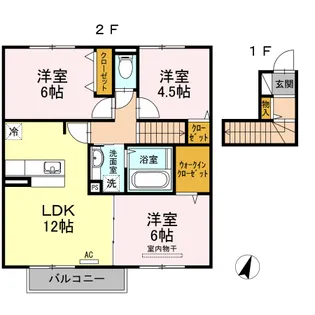 セジュール KOGAⅢ B棟【2階】の間取り