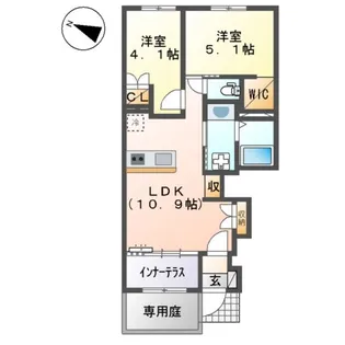 ロータスコートⅠ【1階】の間取り