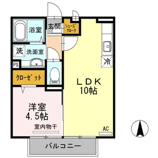 レインボー和多田【2階】の間取り