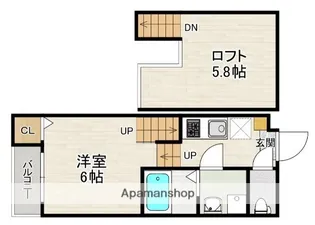 ハーモニーテラス今宿【1階】の間取り