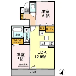 アーク伊都の杜 B棟【B102号室】の間取り
