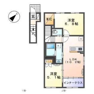 (仮)東唐津アパート【201号室】の間取り