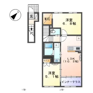 (仮)東唐津アパート【202号室】の間取り