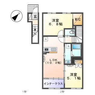 (仮)東唐津アパート【206号室】の間取り