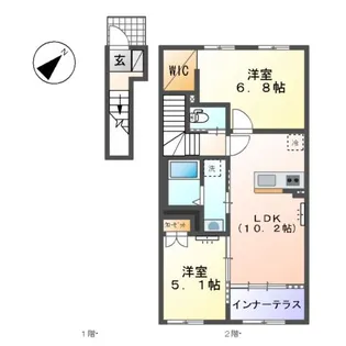 (仮)東唐津アパート【205号室】の間取り
