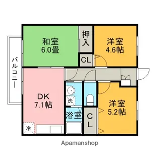 シャトル三嶋【2階】の間取り