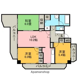 ダイアパレスビューパーク前原【2階】の間取り