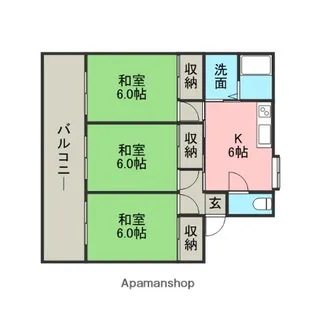 ハヤシダハイツ【2階】の間取り