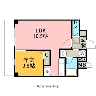 アリエス今宿Ⅱ【5階】の間取り