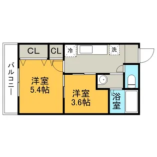 ハーモニーKハウス前原駅南【2階】の間取り