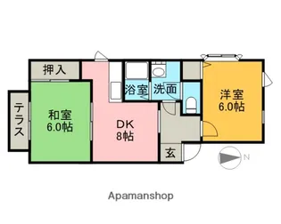 福岡県小郡市小板井【アパート】の間取り
