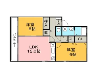 福岡県久留米市宮ノ陣6丁目【アパート】の間取り