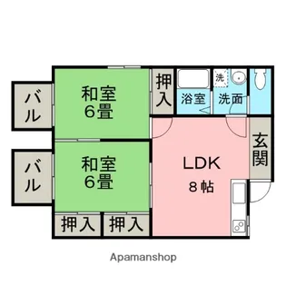 2DKの間取り画像