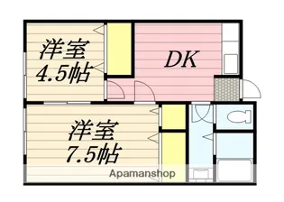 持山アパート【西202号室】の間取り
