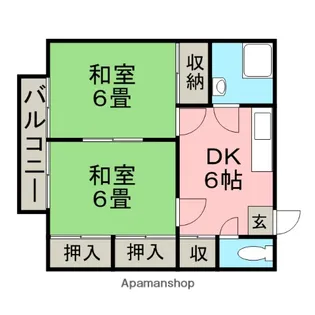 小川アパート【2階】の間取り