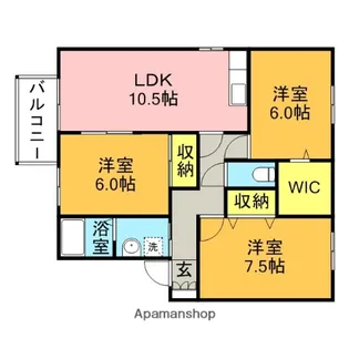 佐賀県鳥栖市本町2丁目【アパート】の間取り