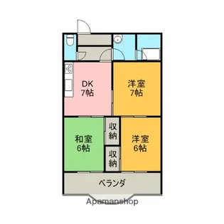 ロイヤルハイツ甘木【403号室】の間取り