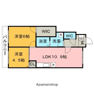 福岡県久留米市北野町十郎丸【アパート】の間取り