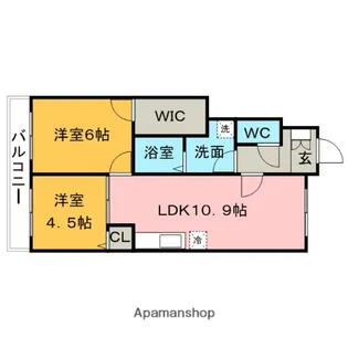 福岡県久留米市北野町十郎丸【アパート】の間取り