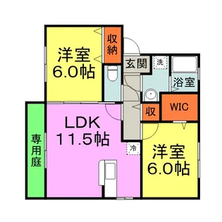 メゾン・ド・フルール C棟【1階】の間取り