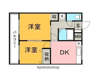 福岡県久留米市田主丸町牧【アパート】の間取り