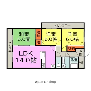 カーサブリランテ【304号室】の間取り