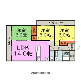 カーサブリランテ【1階】の間取り