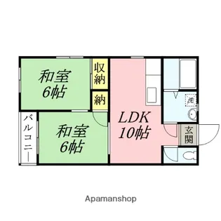 サンガーデン三奈木【202号室】の間取り
