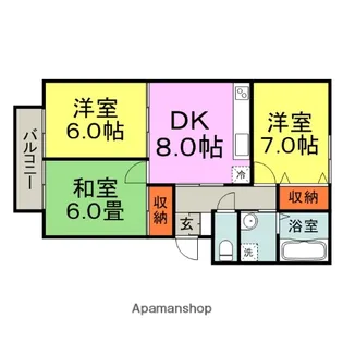 グレイスフルヤノ【203号室】の間取り