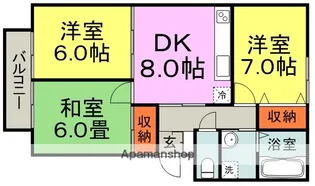グレイスフルヤノ【102号室】の間取り