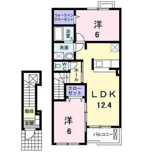 プラッツ渡里A【2階】の間取り