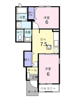 アビターレ吉井A【1階】の間取り
