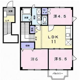 オアシス Ⅰ【2階】の間取り