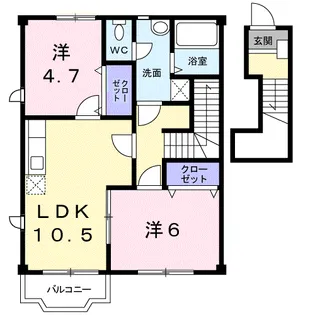 メゾネット比佐津【2階】の間取り