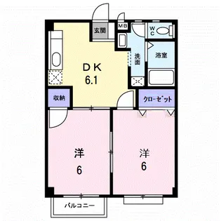 ステイタス月隈Ⅱ【2階】の間取り