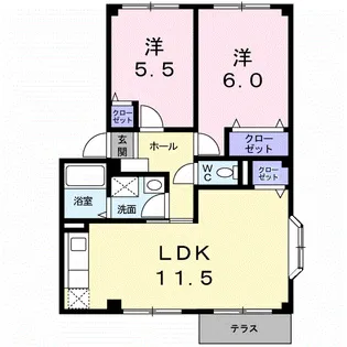 クローバーA【1階】の間取り