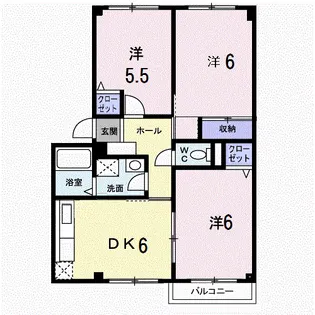 クローバーA【2階】の間取り