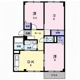 クローバーA【1階】の間取り