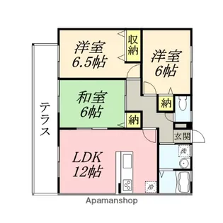 プランドール(朝倉市)【103号室】の間取り