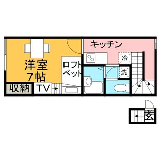 レオパレスきつねづか【204号室】の間取り