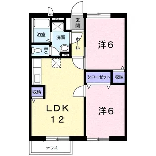 サンヒルズA【1階】の間取り
