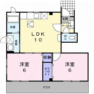 サンファミールⅡB【1階】の間取り