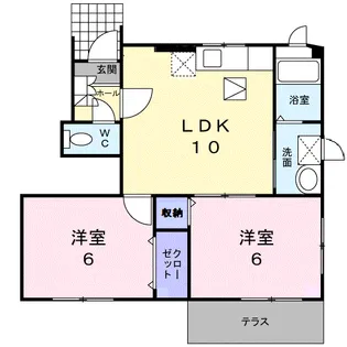 サンファミールⅡB【1階】の間取り