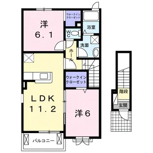 ボルドー 弐番館【2階】の間取り